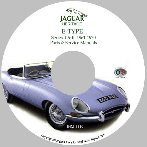 Jaguar xke (series i &amp; ii) e-type workshop parts and service manual cd &#039;61 - &#039;70
