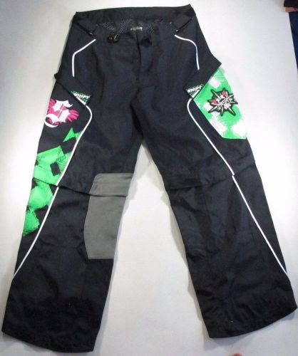 Shift recon motocross dirtbike atv r mens black green pants mens 38
