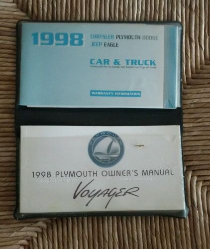 98 1998 plymouth voyager owners manual complete with case