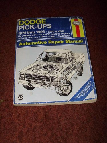 Haynes automotive repair manual-dodge pick ups-1974-1993 2wd 4wd