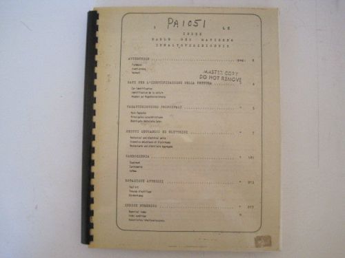 Alfa romeo tz1 factory parts manual (zagato)