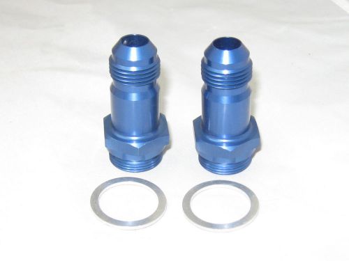 Holley carb inlet fittings 08an male flare  extended length blue