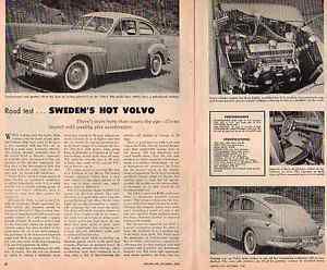 Vintage original 1956 volvo pv 44 magazine road test- 2- 8&#034; x ~11&#034; pages