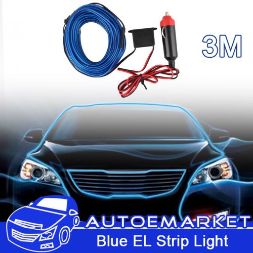 3m led el-wire car suv unique decor fluorescent blue strip neon lamp cold light