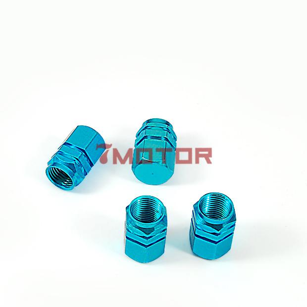 4 pcs new sky blue tire rim wheel valves stem caps kits hot fits for cars trucks