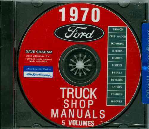 1970 ford pickup van truck repair shop manual cd f-series bronco b c p l-series