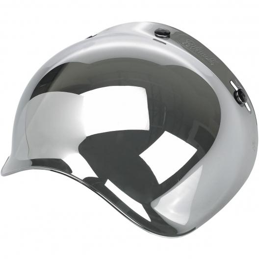 Biltwell bubble shield visor for 3-snap helmets - chrome mirror