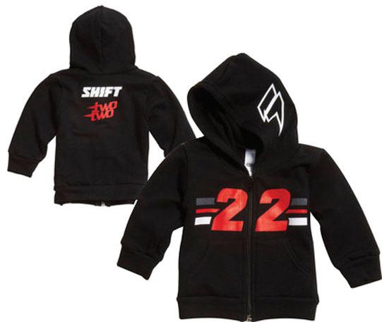 Shift racing youth toddler team two two replica zip hoody black us 4