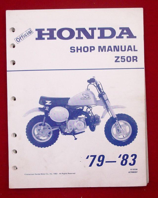 Honda z50 z50r 79 80 81 82 83 manual repair factory honda oem shop vintage mx