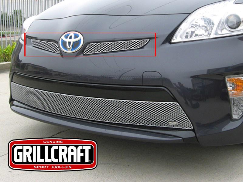 2012-2013 toyota prius grillcraft  upper silver 2pc grille insert set mx grills