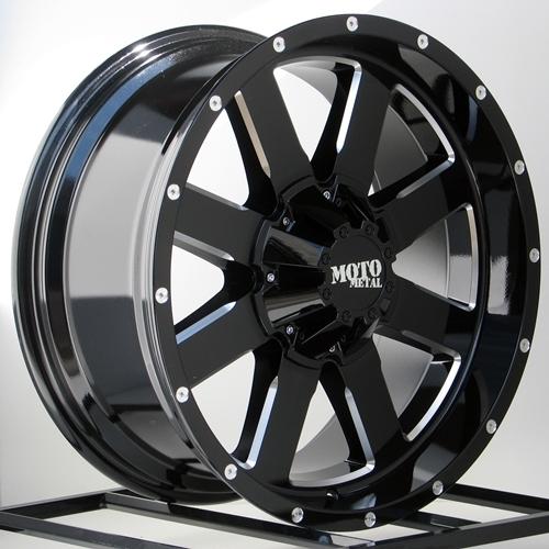 18 inch black wheels rims gmc sierra 2500 3500 8 lug 8x6.5 moto metal mo962 new