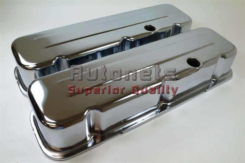 Chevy chrome steel big block valve covers 396-427-454-502 short stock oem