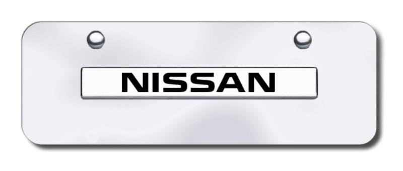 Nissan name chrome on chrome mini-license plate made in usa genuine