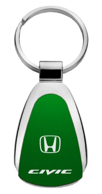 Honda civic green teardrop keychain / key fob engraved in usa genuine