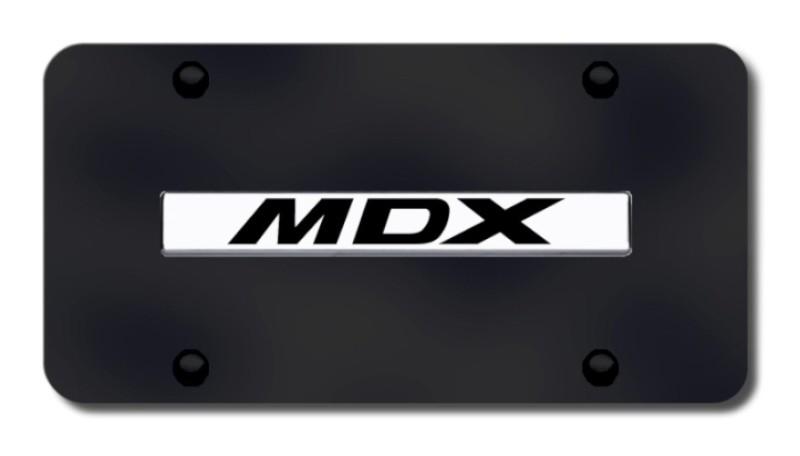 Acura mdx name chrome on black license plate made in usa genuine