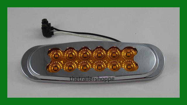 12 led amber clearance marker spider light chrome bezel matrix ultra thin style