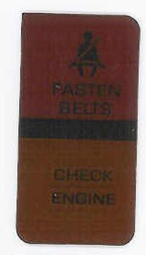 1980-1982 corvette seatbelt/ check engine warning lens
