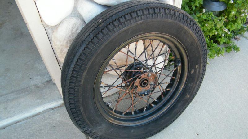 Vintage panhead /flathead knuckle harley davidson original spoke wheel tire