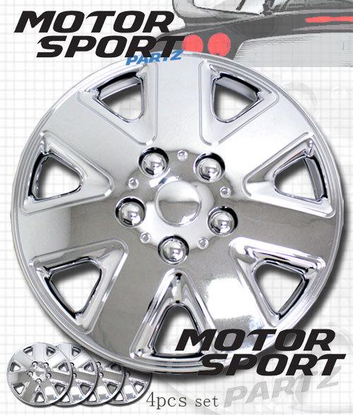 Chrome wheel rim skin cover 4pc set style 026 hubcaps 15" inches 15 inch hub cap