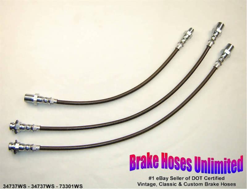 Stainless brake hose set scout 1970 1971, 4x4, 4 cyl