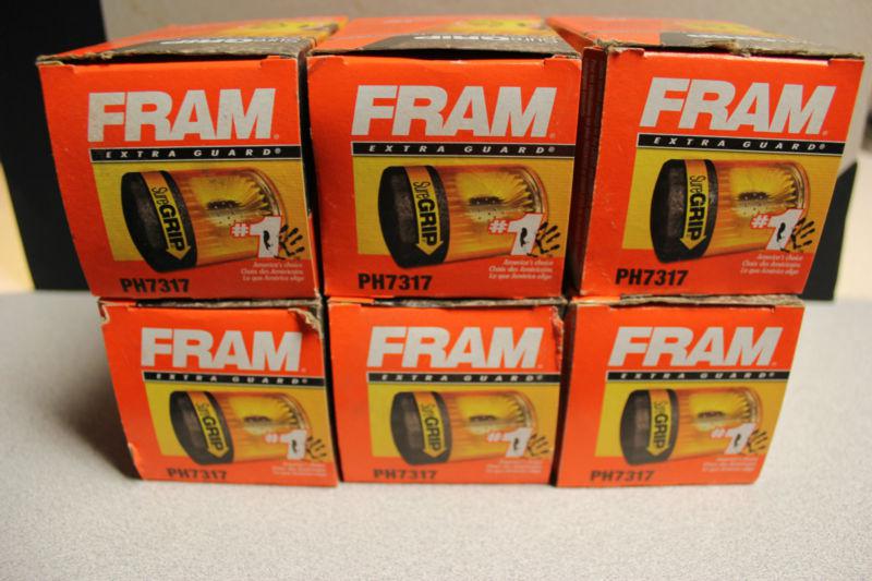 Fram extra guard "sure grip" engine oil filter - model # ph7317 - 6 pcs. - new