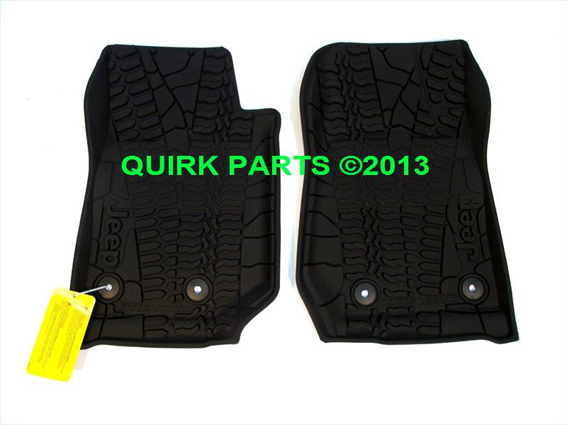 2014 jeep wrangler 2-door front  black slushfloor mats set of 2 oem new mopar