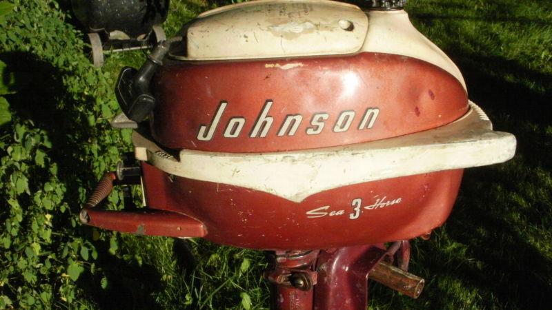 Classic 1957 johnson seahorse 3 hp outboard motor model jw-13 with owners manual