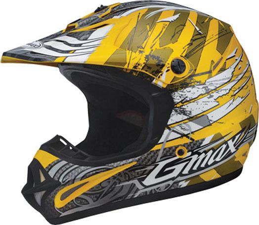 Gmax youth gm46y-1 shredder helmet yellow white s/small