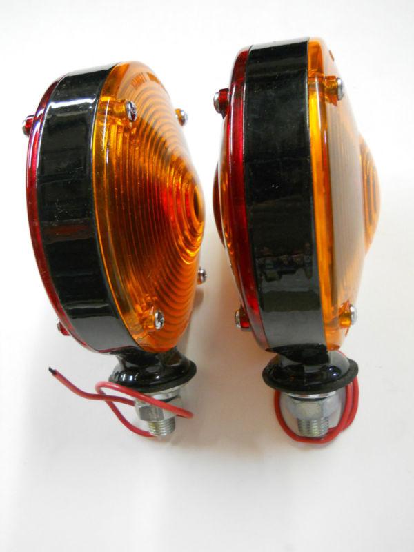 Yankee Lighting Vintage Black Pedestal Turn Signal Lights Ratrod Hotrod Custom, US $34.99, image 2
