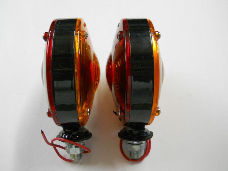 Yankee Lighting Vintage Black Pedestal Turn Signal Lights Ratrod Hotrod Custom, US $34.99, image 3