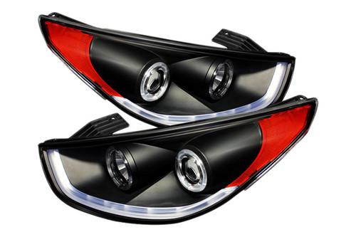 Spyder hytu10drl black clear projector headlights head light w leds 2 pcs 1 pair