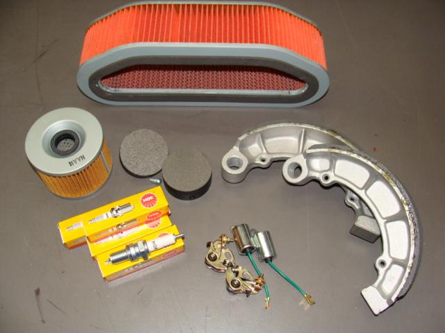 Complete new tune up kit for honda cb750k 70-76 (brakes, filters, ignition)