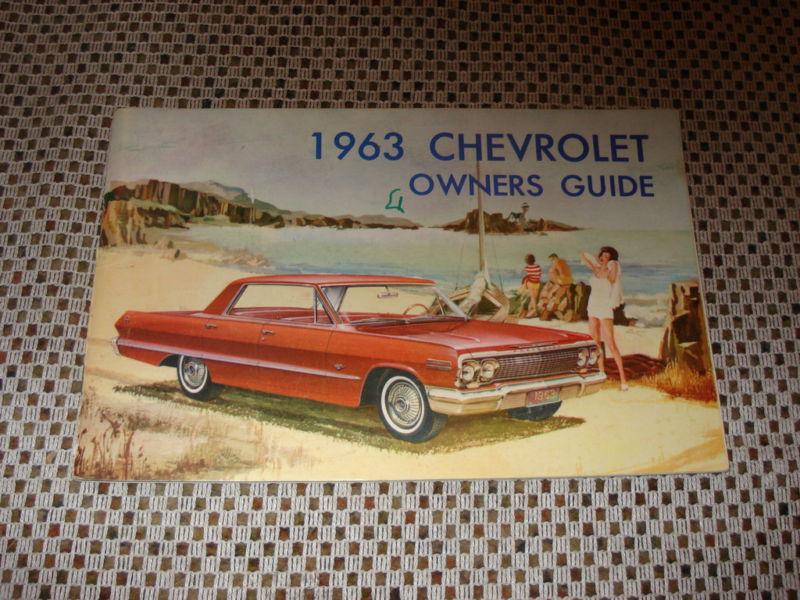 1963 chevy owners manual original glove box book rare!!