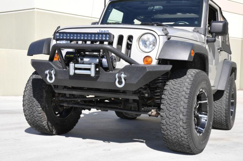Jeep jk wrangler front bumper ko off road winch d rings stinger 03 4x4 steel