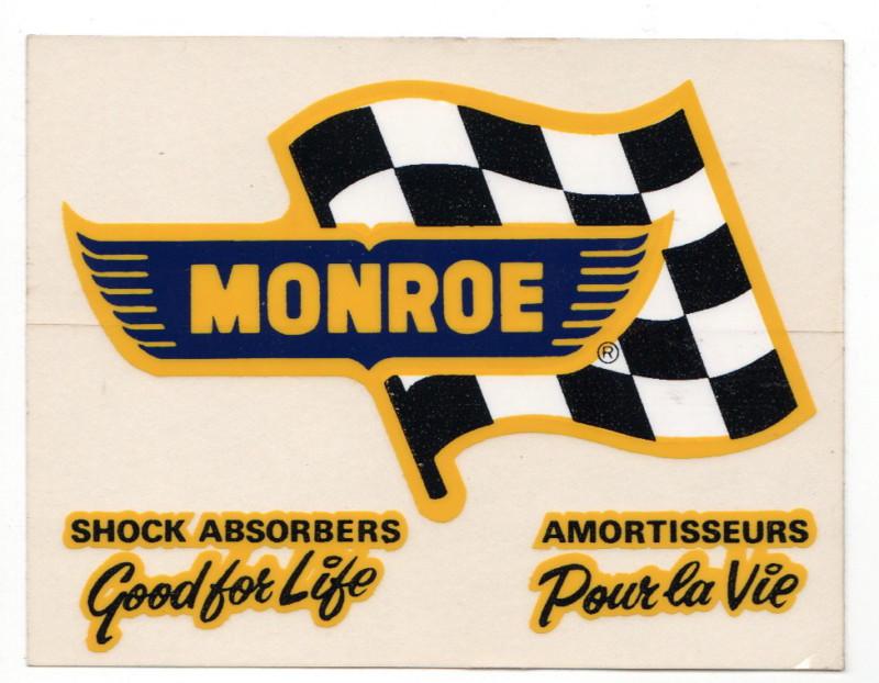 Vintage 1960s monroe shock good for life decal racing sticker
