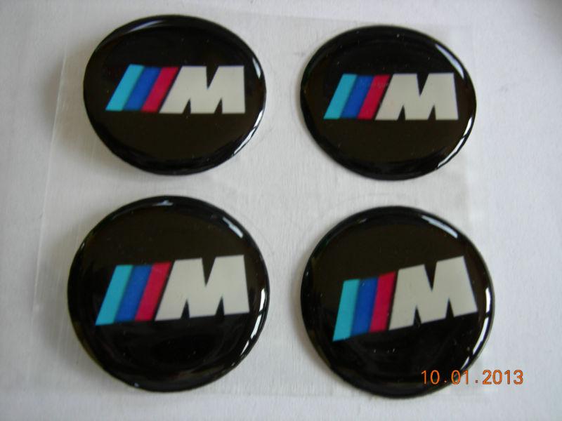 Bms ///m  logo sticker decal plastic set of four emblem
