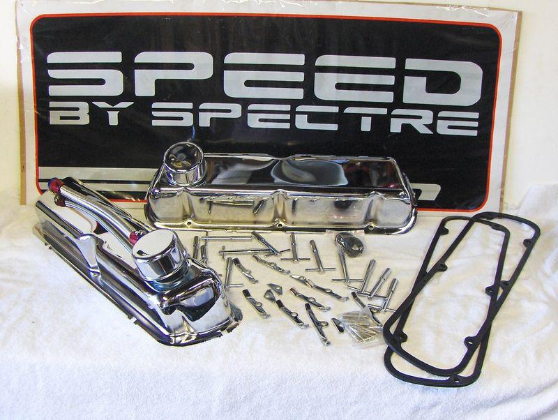 Chrome valve covers, breathers, gaskets, pcv ~small block ford 289-302-5.0l new 