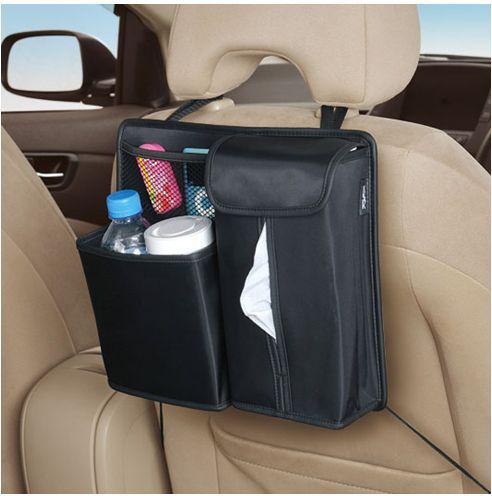 Multi functions black big volume organiser storage bag for auto car seat back