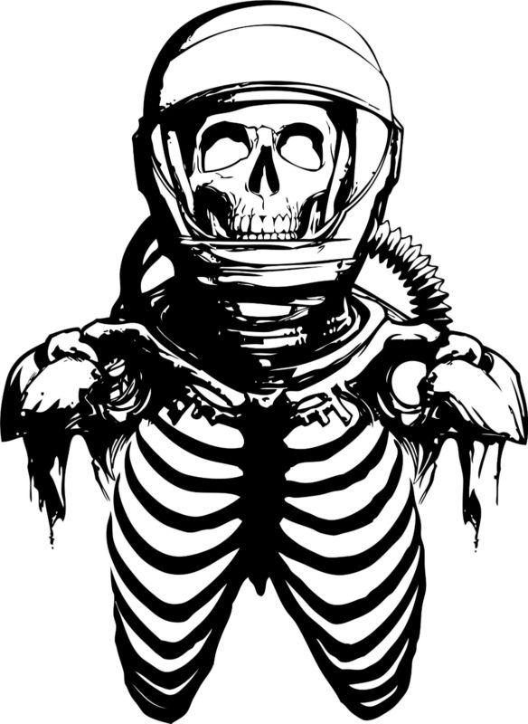 Astronaut skeleton skull space car tattoo boat truck window vinyl decal sticker