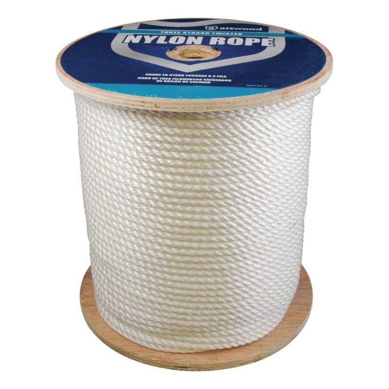 Attwood twisted nylon bulk rope dock line .313" x 600' white