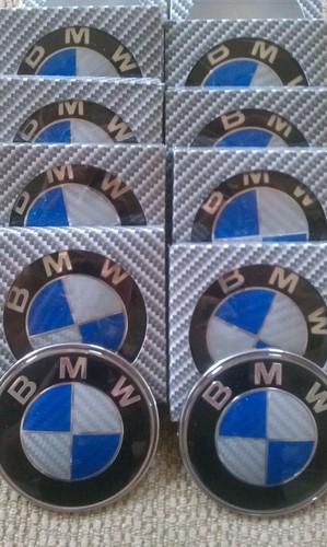 Lot of 10 bmw roundel emblem badge 82mm blue/white carbon hood rear trunk  3.25"