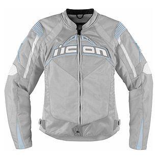 New women's icon contra silver motorcycle jacket size: sm-xl