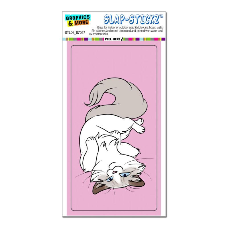 Ragdoll cat on pink - pet - slap-stickz™ car window locker bumper sticker