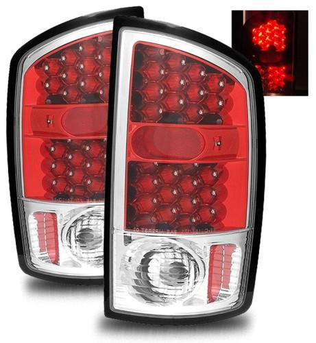 02-06 dodge ram 1500/03-05 ram 2500/3500 red clear led tail lights brake lamps