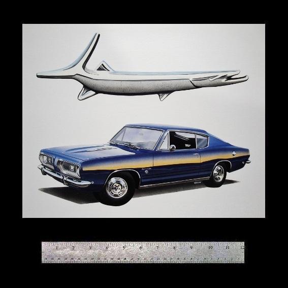 Plymouth barracuda formula s cuda 1967 1968 1969 170 225 dealer art print poster