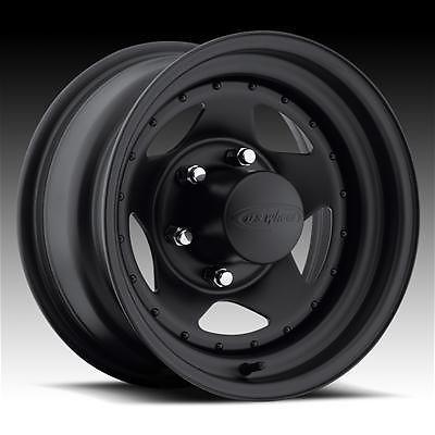 U.s. wheel 304 series stealth star black steel wheels 15"x7" 5x5" bc set of 5