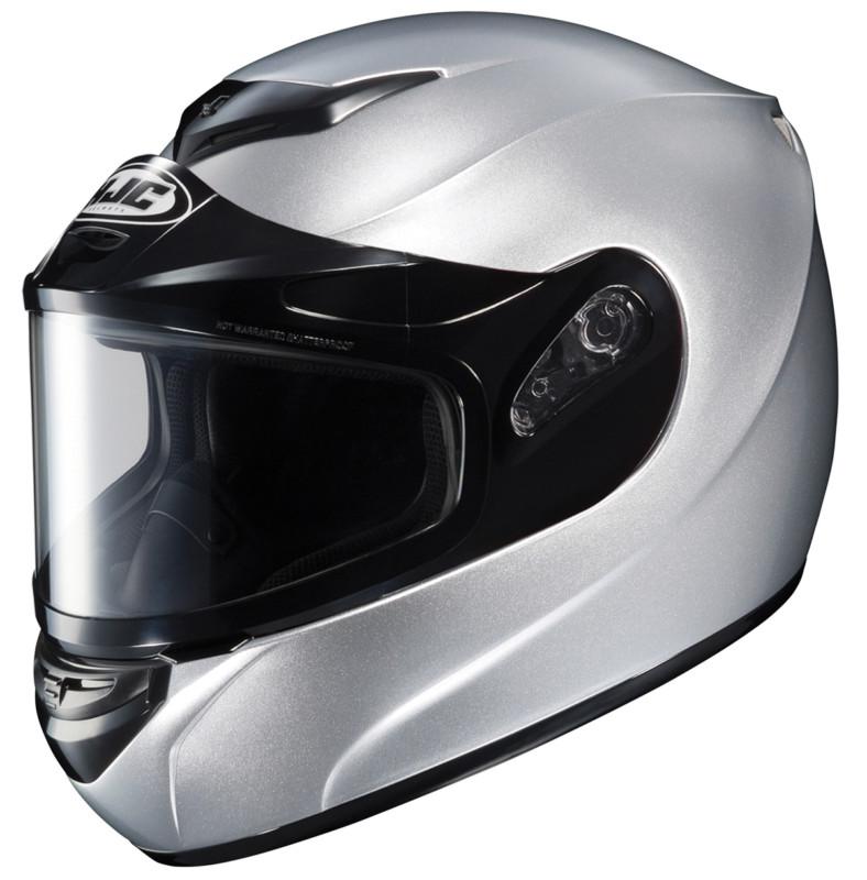 Hjc cs-r2 large silver gray dual lens snowmobile snow sled csr2 helmet lg lrg l