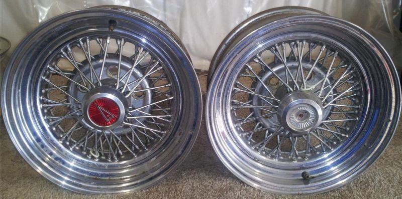 Pair of oem 1979 pontiac grand prix 14x6" wire wheels ***no reserve***