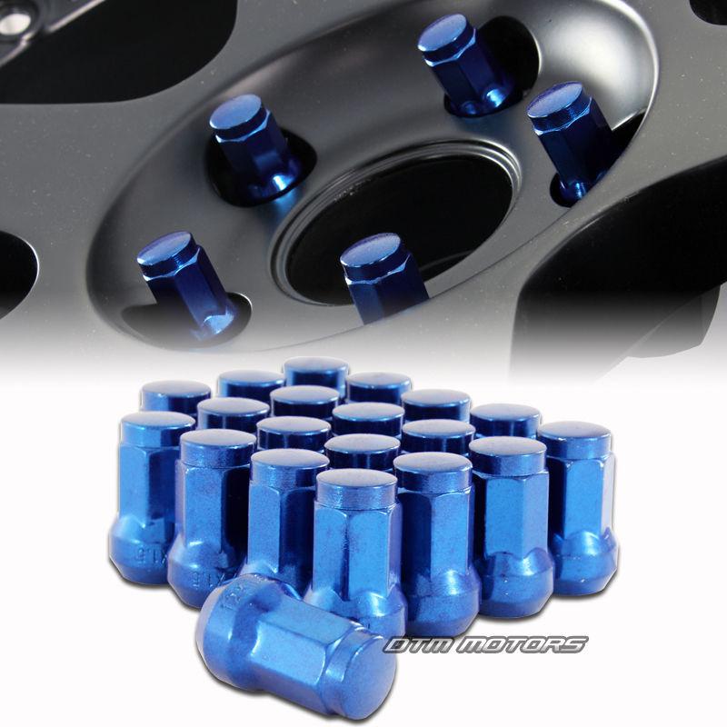 M12 x 1.5mm thread pitch 1.3" long wheel rims acorn lug nuts - 20pc blue