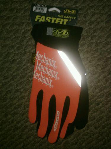 Mechanix wear the safety fastfit gloves high visibility orange large nwt